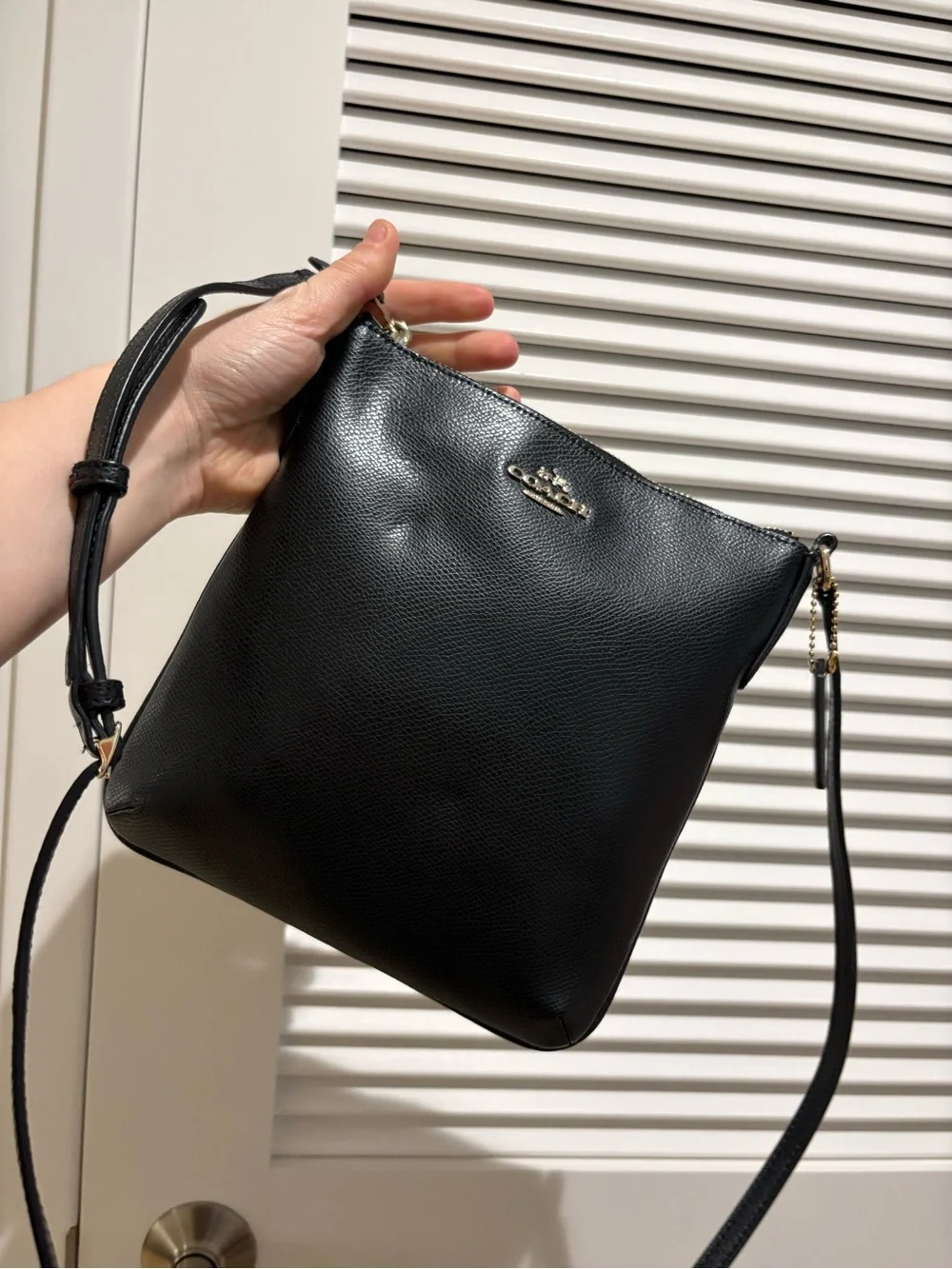 Coach Black Pebbled Leather Small Crossbody with Gold Hardware - Picture 2 of 9